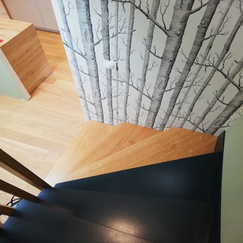 escalier métal bois